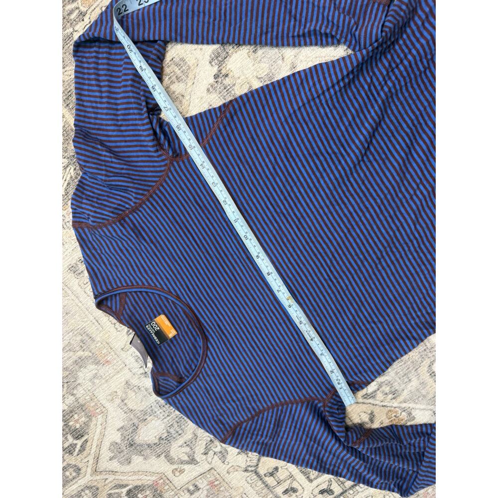Icebreaker Merino Wool 200 Oasis LS Crewe Thermal Mens Base Layer Top S Stripes - Picture 6 of 9